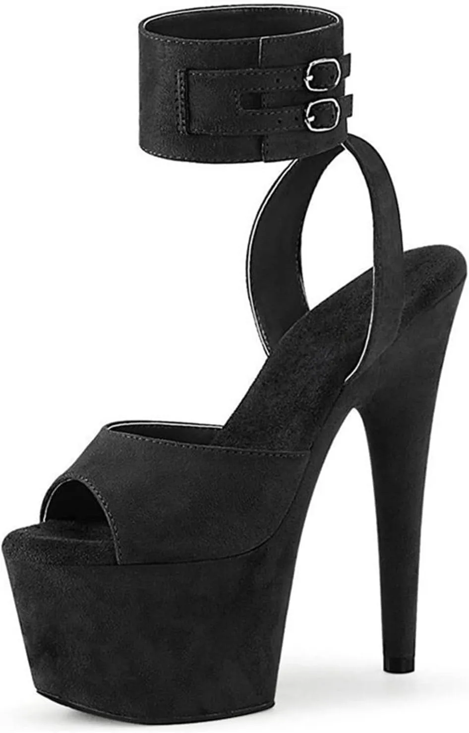 17CM Suede Ankle Buckle High Heel Sandals Platform Stilettos Sexy Catwalk Banquet Women's Shoes