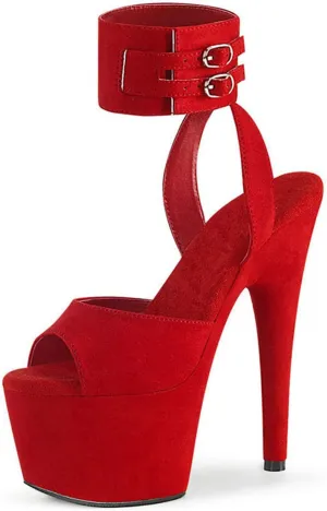 17CM Suede Ankle Buckle High Heel Sandals Platform Stilettos Sexy Catwalk Banquet Women's Shoes