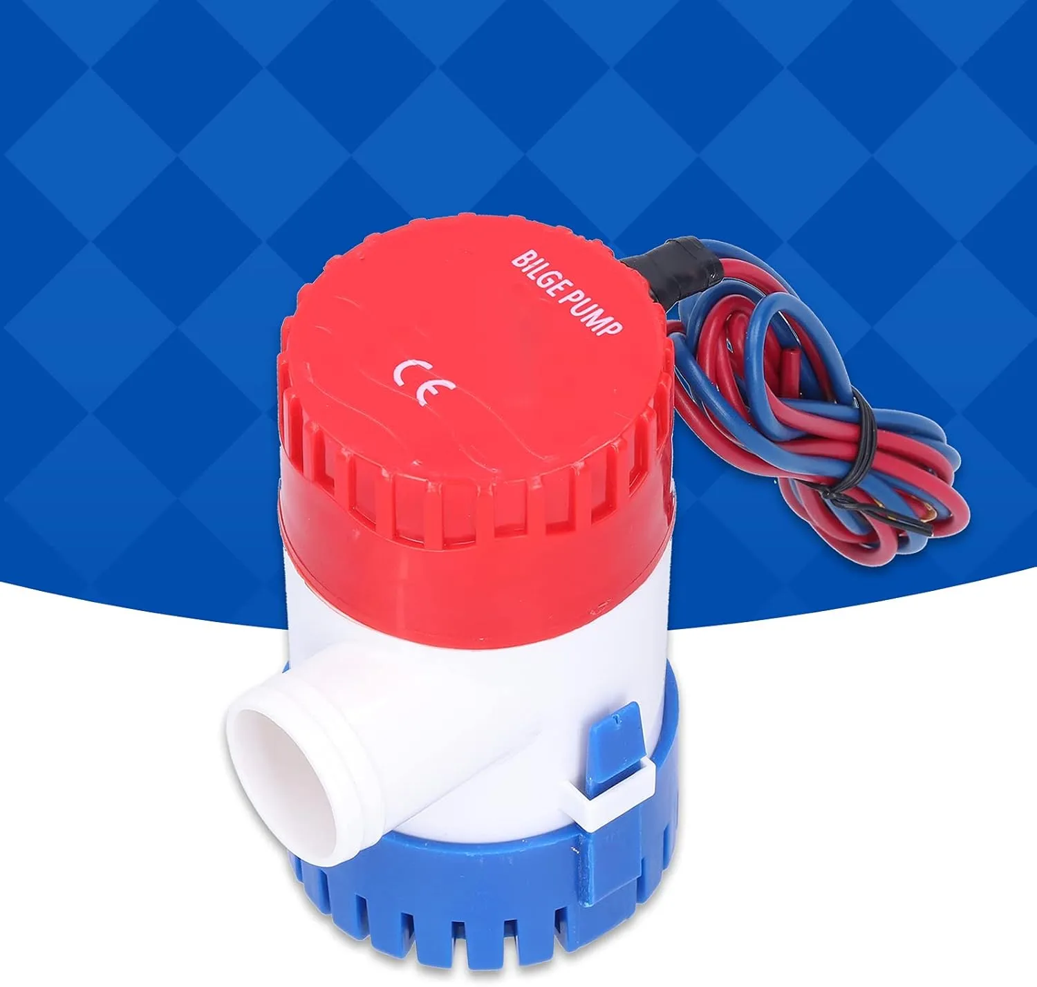 350GPH, 500GPH, 750GPH Bilge Pump with Shock ABS Housing, Stainless Steel Shaft, Easy to Clean Filter for Sea Water Quality Analysis, Ship Bilge Sewage Discharge (DC24V