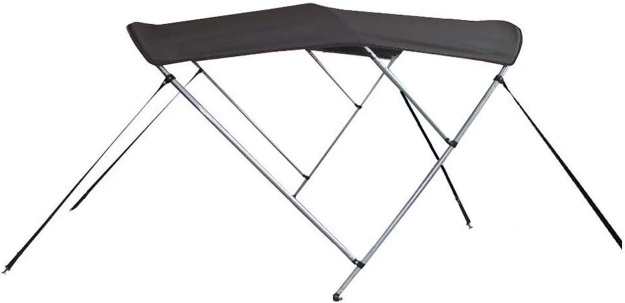 7.6 oz Charcoal Grey 3 Bow Round Tube Boat Bimini TOP Sunshade Compatible for Chris Craft 215 SEA Hawk I/O 1990