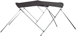 7.6 oz Charcoal Grey 3 Bow Round Tube Boat Bimini TOP Sunshade Compatible for Chris Craft 215 SEA Hawk I/O 1990