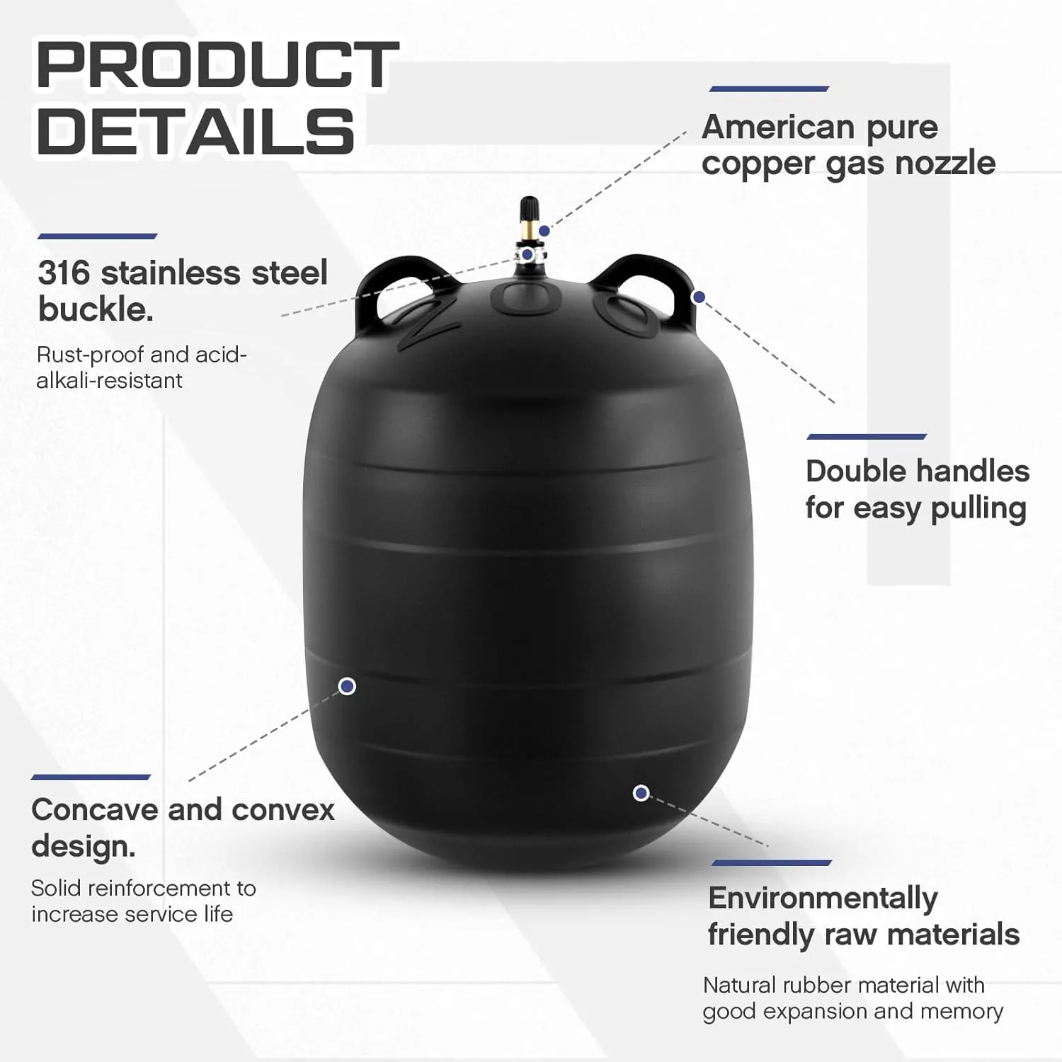 8 Inch Inflatable Pipe Plug Sewer Test Plug with 39.37 Extension Hose Rubber Plumbing Test Balloon for Sewage Pipeline Inspection