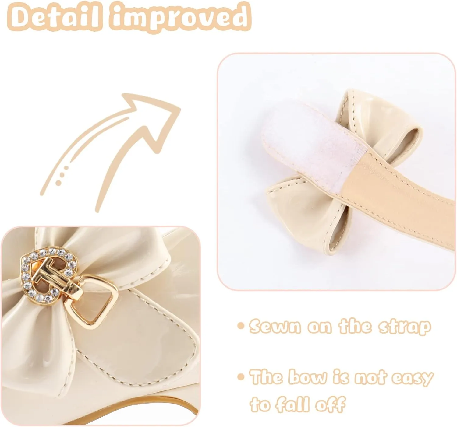 ADAMUMU Girls Low Heel Shoes PU Dress Shoes for Wedding(Little Big Kids)