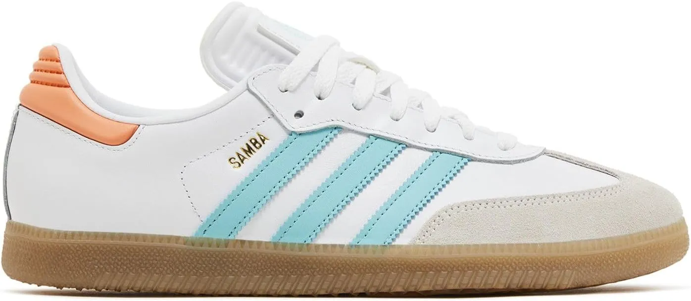 adidas Inter Miami x Samba Men's Sneakers, White/Easy Mint/Pink, Size 10.5