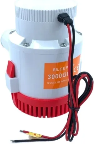 Adjustable Small Submersible Pump Bilge Submersible Water Pump 12V 24V 3000GPH Micro Marine Boat Seaplane Motor Homes Houseboat Filter Accessories (Size : 3000GPH 12V)
