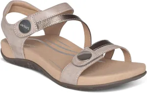 Aetrex Women's Jess Orthopedic Adjustable Quarter Strap Sandals - Comfort Memory Foam Fashion Flat Womens Sandals with Arch Support
