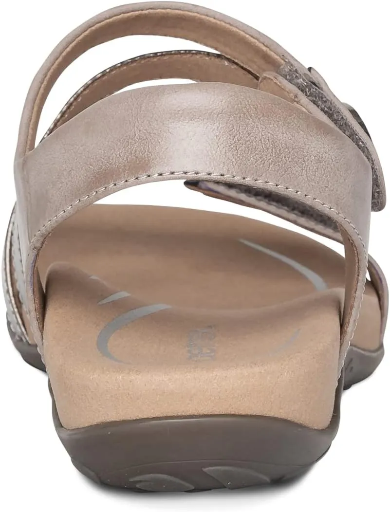 Aetrex Women's Jess Orthopedic Adjustable Quarter Strap Sandals - Comfort Memory Foam Fashion Flat Womens Sandals with Arch Support