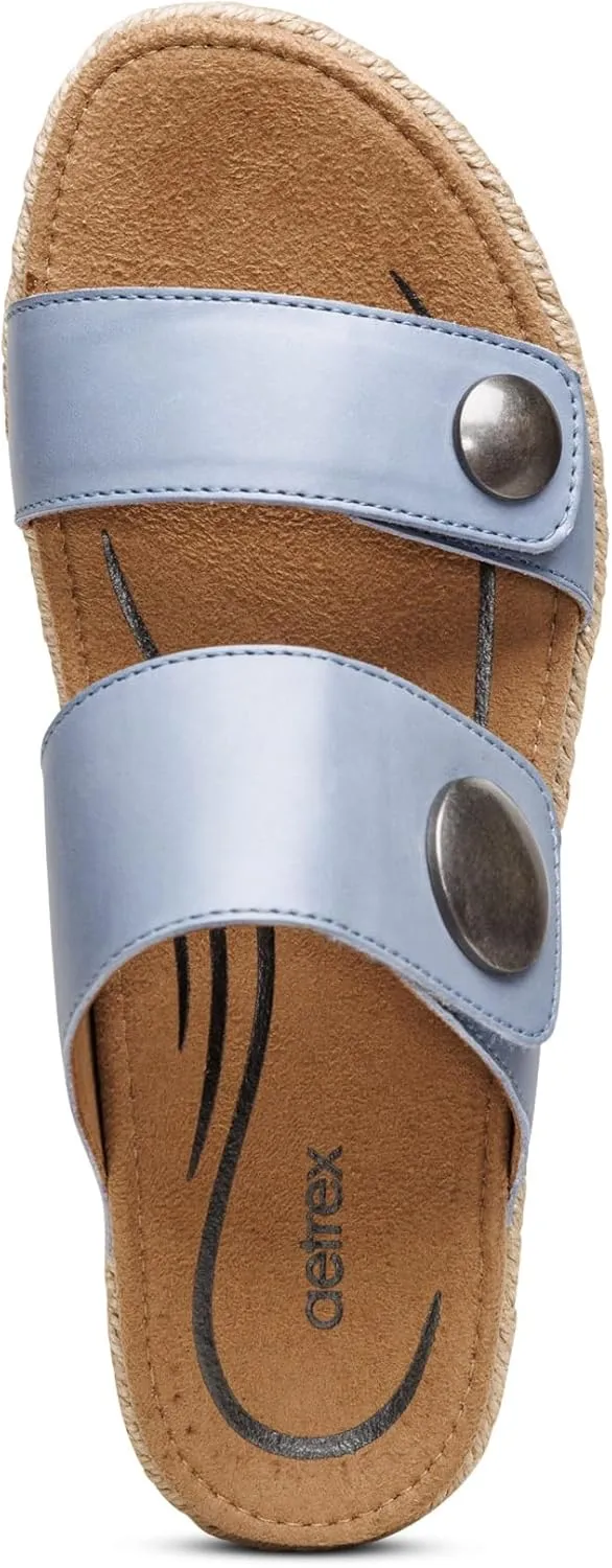 Aetrex Women's Sofie Orthopedic Platform Sandals - Plantar Fasciitis Relief Arch Support Wedge Sandals