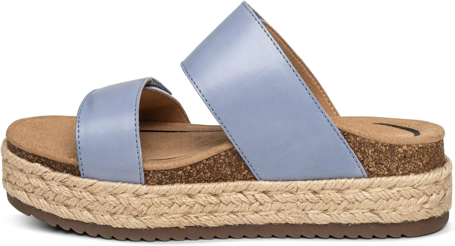 Aetrex Women's Sofie Orthopedic Platform Sandals - Plantar Fasciitis Relief Arch Support Wedge Sandals