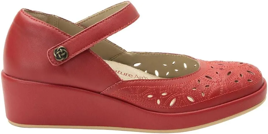 Alegria Women's Hayes Leather Wedge Mary Jane Pump
