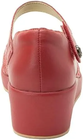 Alegria Women's Hayes Leather Wedge Mary Jane Pump