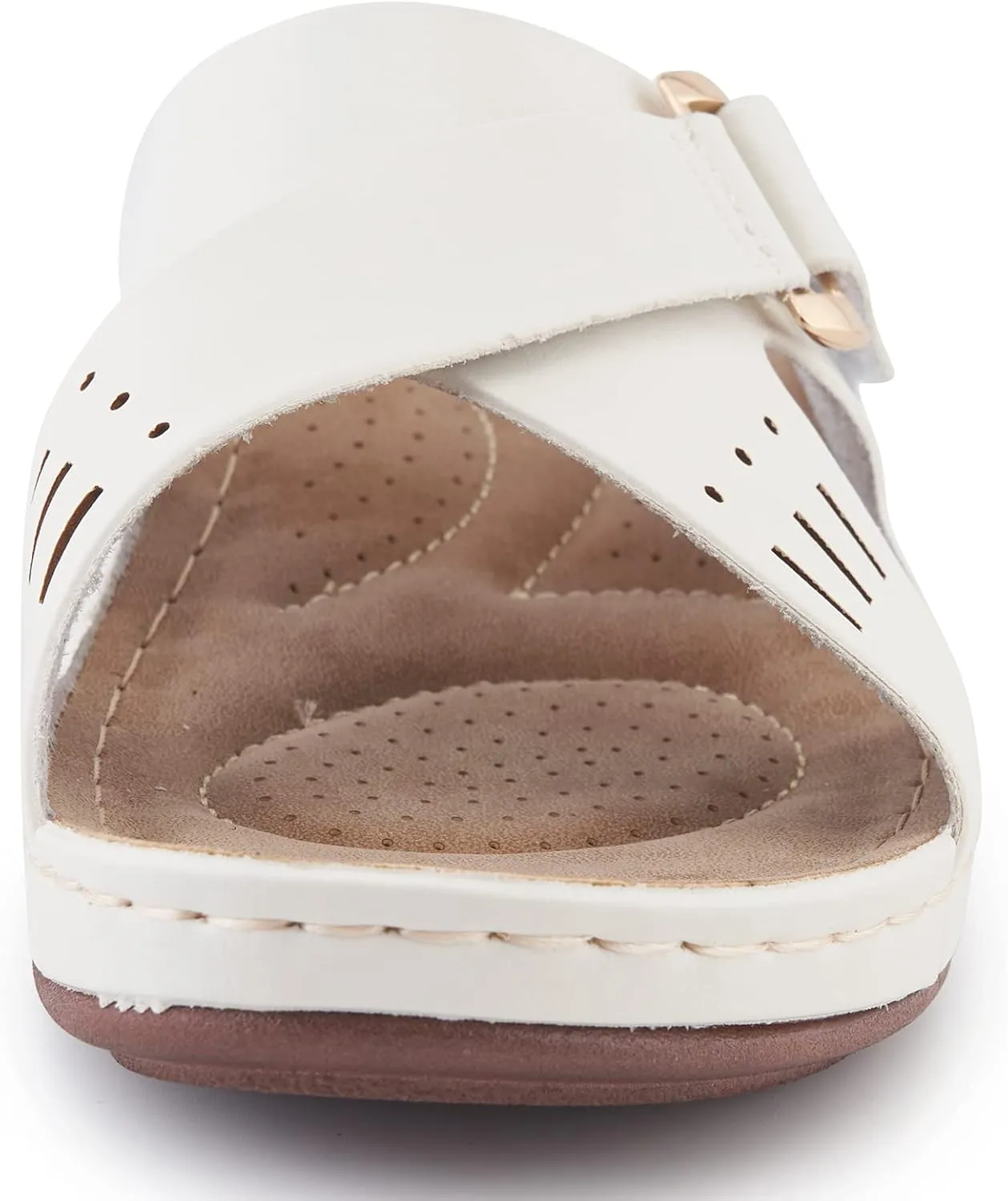 Alexis Leroy Comfortable Insole Buckle Strap Vamp Women's Wedge Sandals