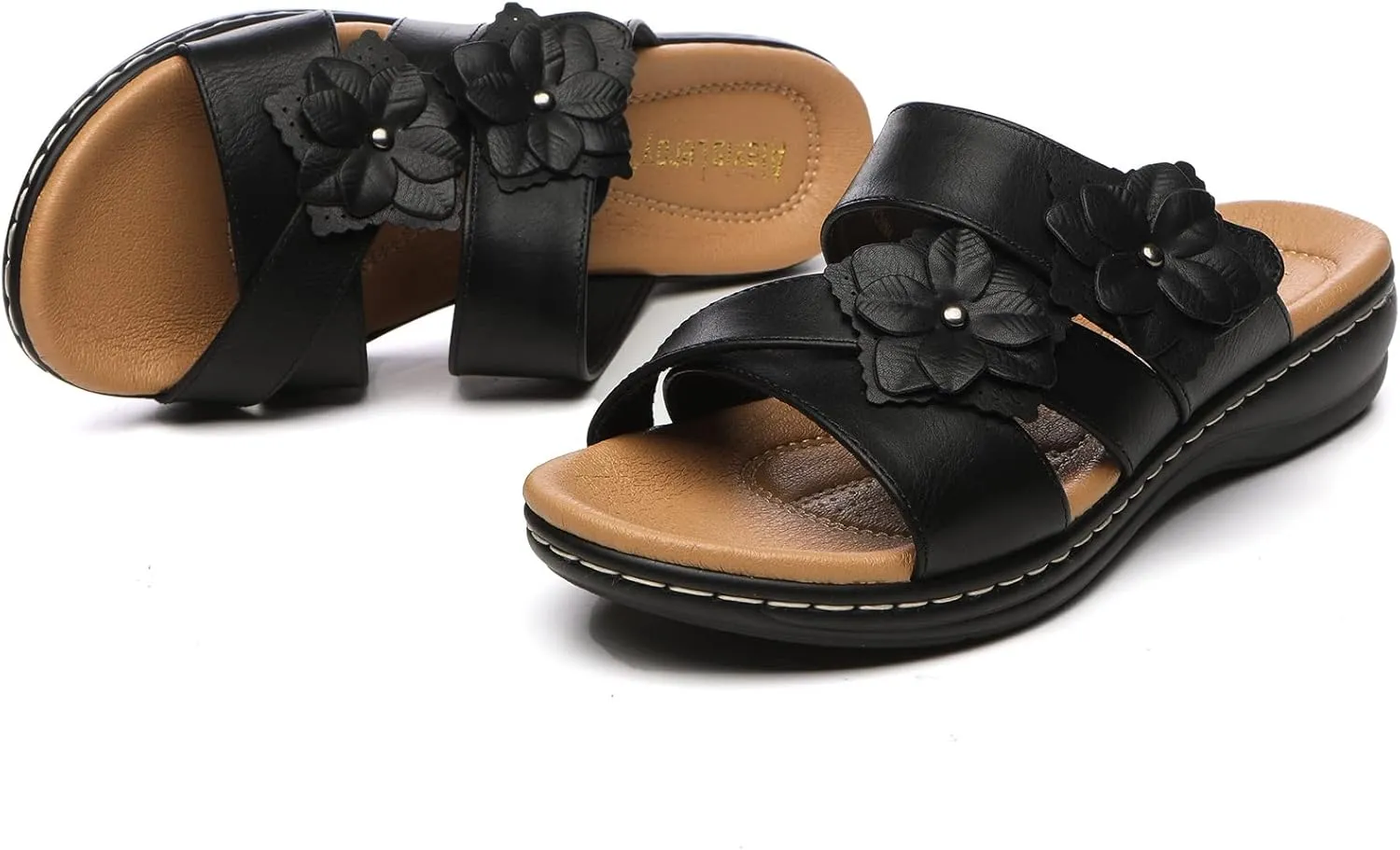 Alexis Leroy Comfortable Insole Buckle Strap Vamp Women's Wedge Sandals