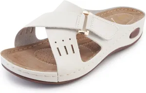Alexis Leroy Comfortable Insole Buckle Strap Vamp Women's Wedge Sandals
