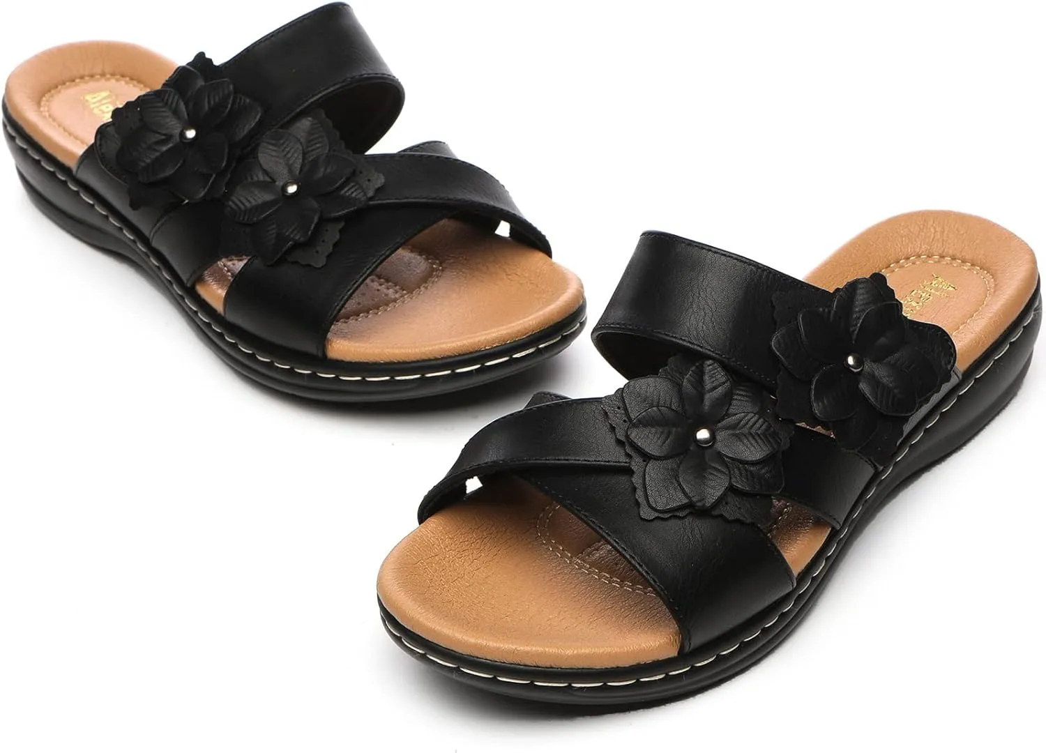 Alexis Leroy Comfortable Insole Buckle Strap Vamp Women's Wedge Sandals