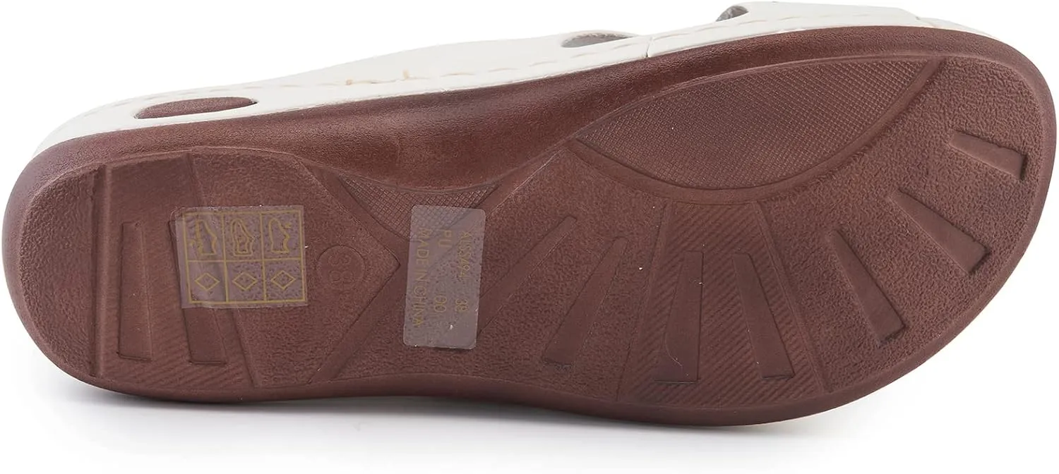 Alexis Leroy Comfortable Insole Buckle Strap Vamp Women's Wedge Sandals