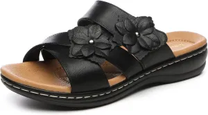 Alexis Leroy Comfortable Insole Buckle Strap Vamp Women's Wedge Sandals