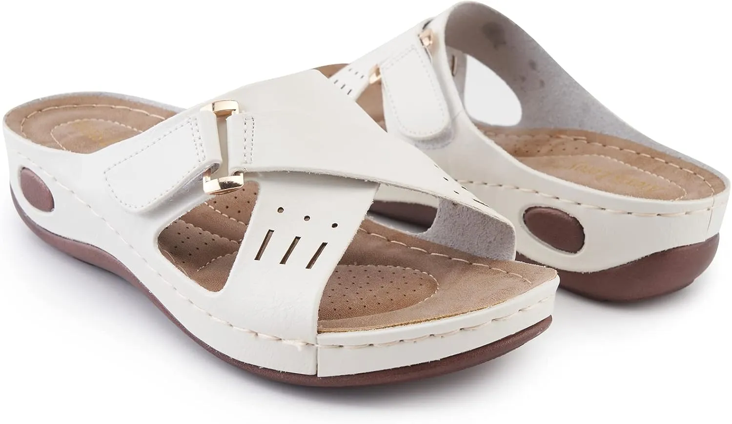 Alexis Leroy Comfortable Insole Buckle Strap Vamp Women's Wedge Sandals