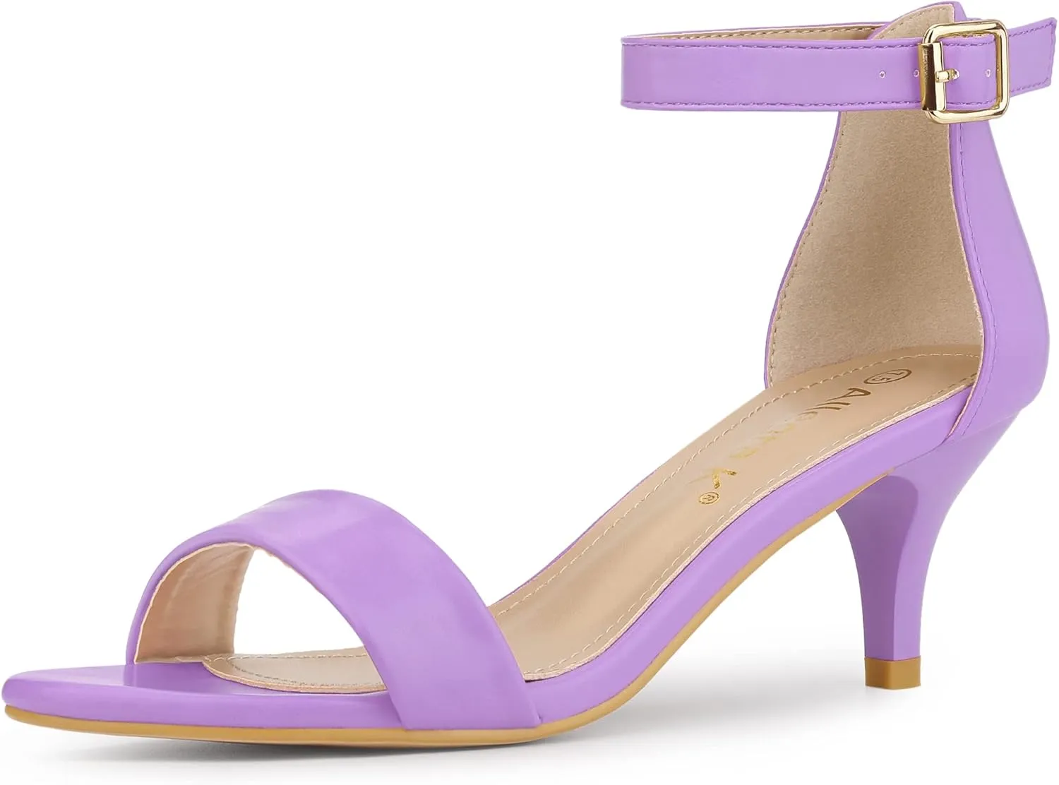 Allegra K Women's Ankle Strap Kitten Heel Sandals
