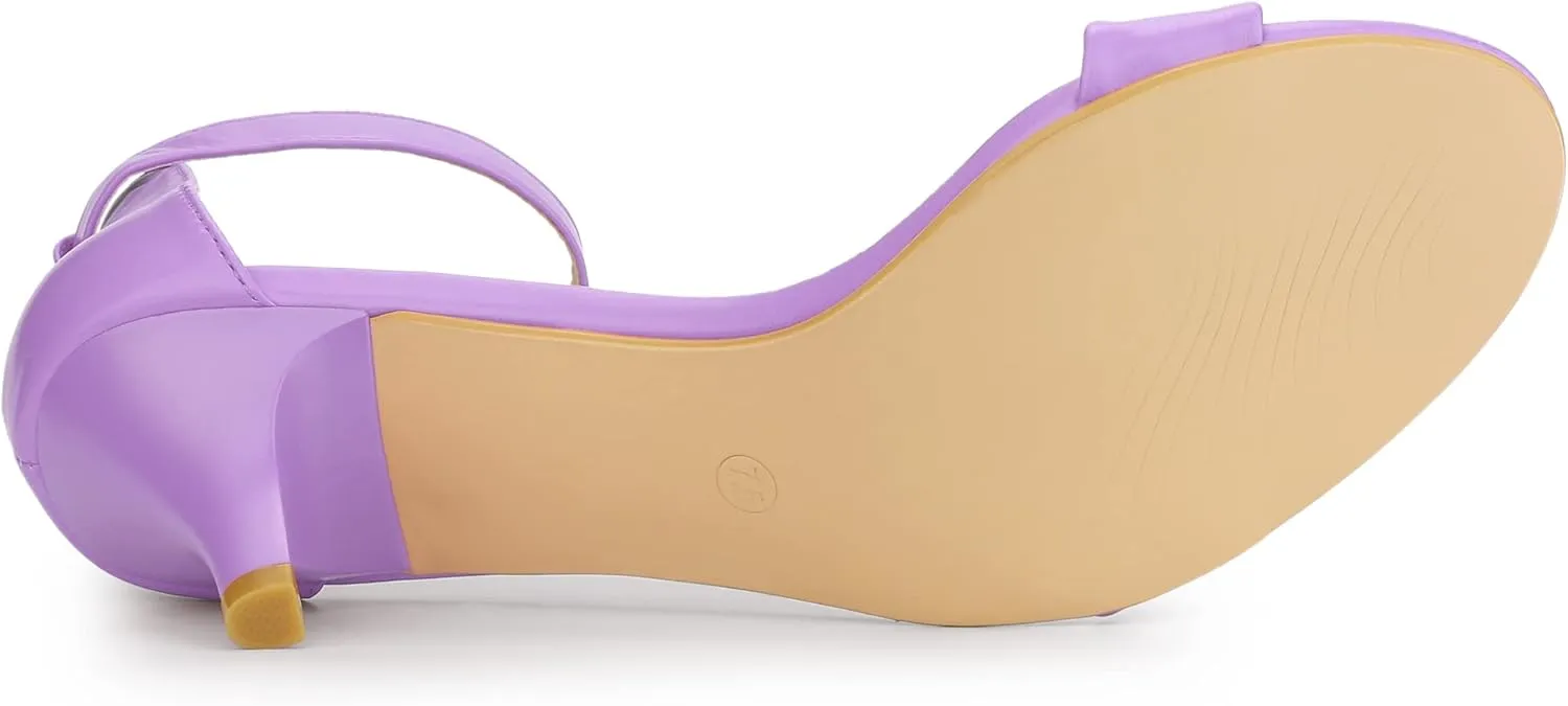 Allegra K Women's Ankle Strap Kitten Heel Sandals