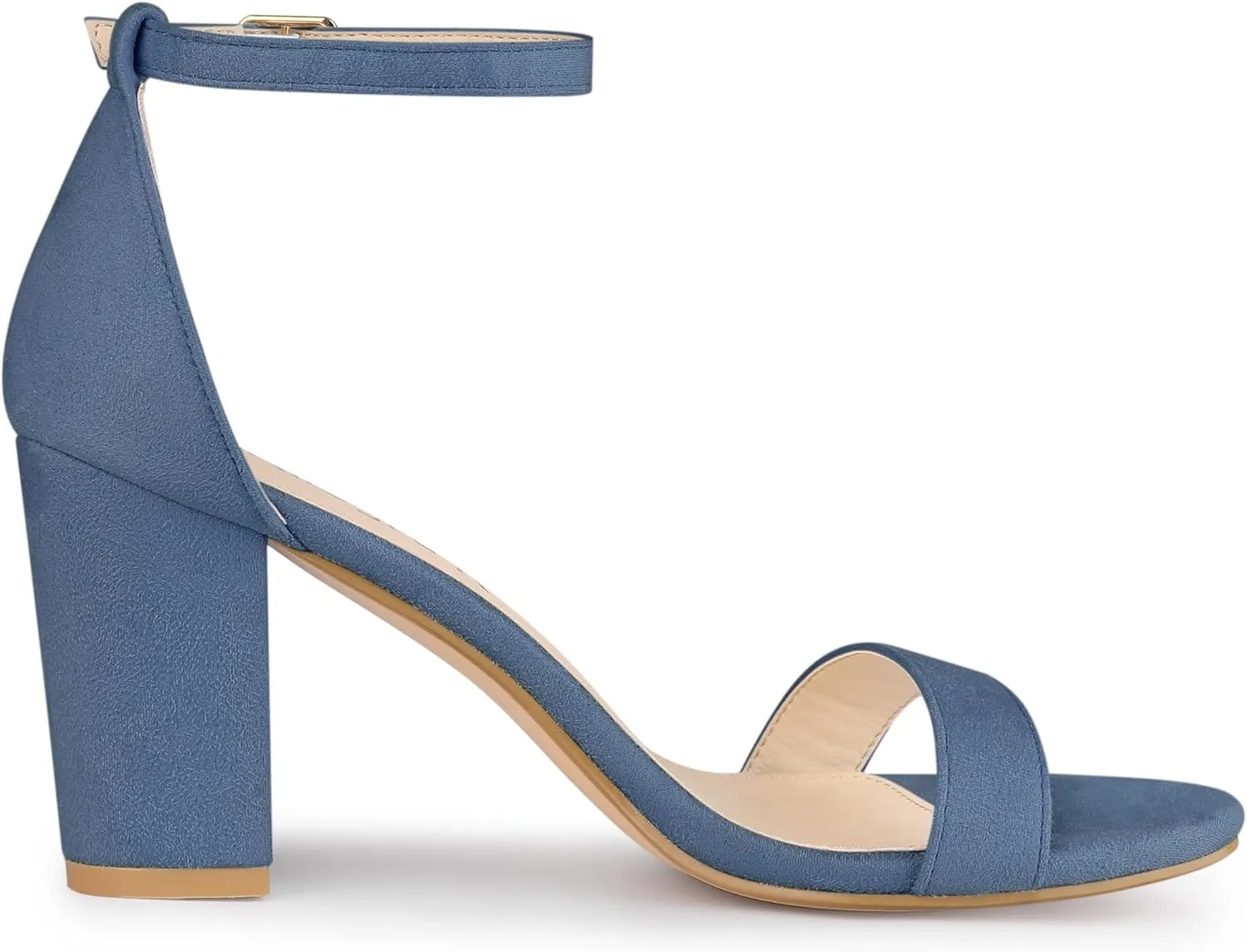 Allegra K Women's Buckle Ankle Strap High Chunky Heels Sandals