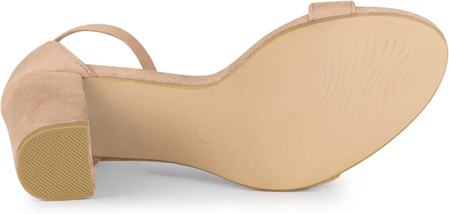 Allegra K Women's Buckle Ankle Strap High Chunky Heels Sandals