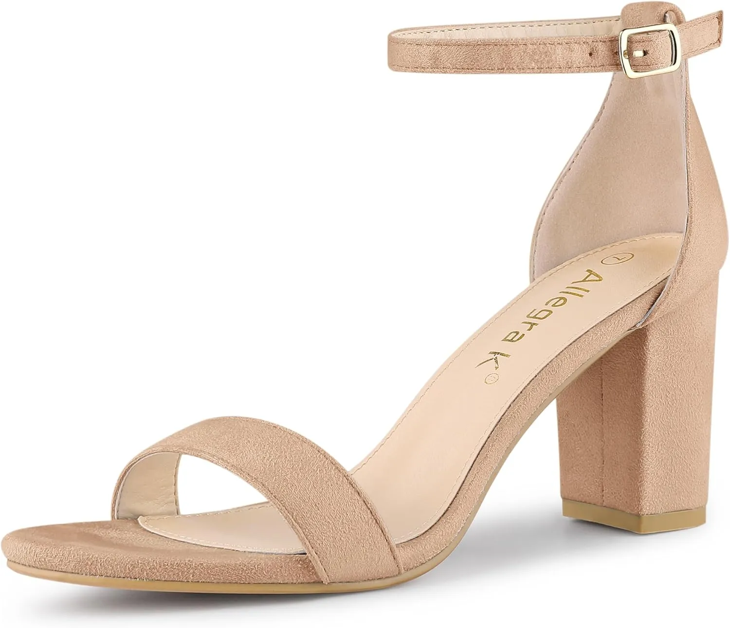 Allegra K Women's Buckle Ankle Strap High Chunky Heels Sandals