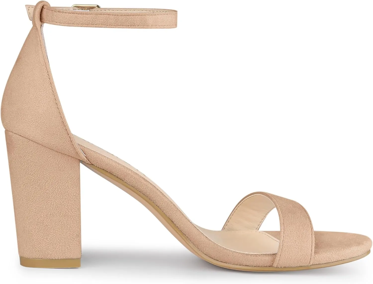 Allegra K Women's Buckle Ankle Strap High Chunky Heels Sandals