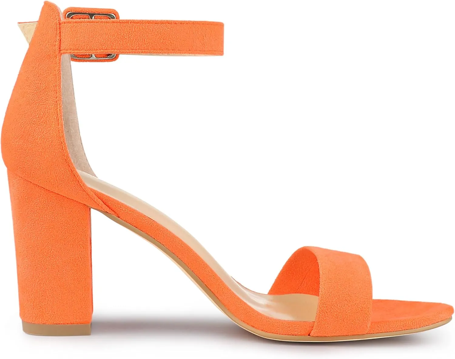 Allegra K Women's Open Toe High Chunky Heel Buckle Ankle Strap Sandals