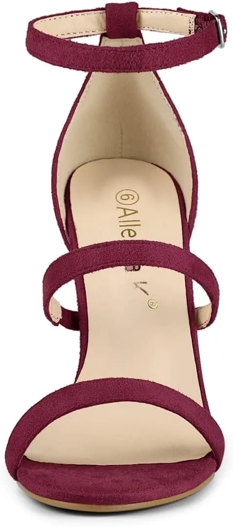 Allegra K Women's Open Toe Triple Straps Stiletto High Heel Sandals
