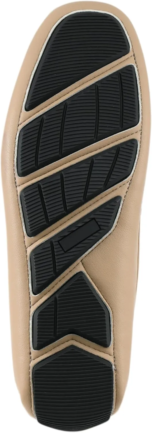 Amali Walken Men's Casual Slip-On Loafers, Driving Moccasin Shoes for Men with Silver Buckle, Available in Plush Microfiber and PU Leather
