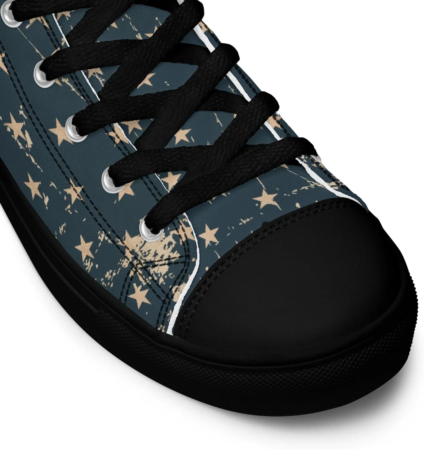 American Flag Men's High-Top Canvas Sneakers