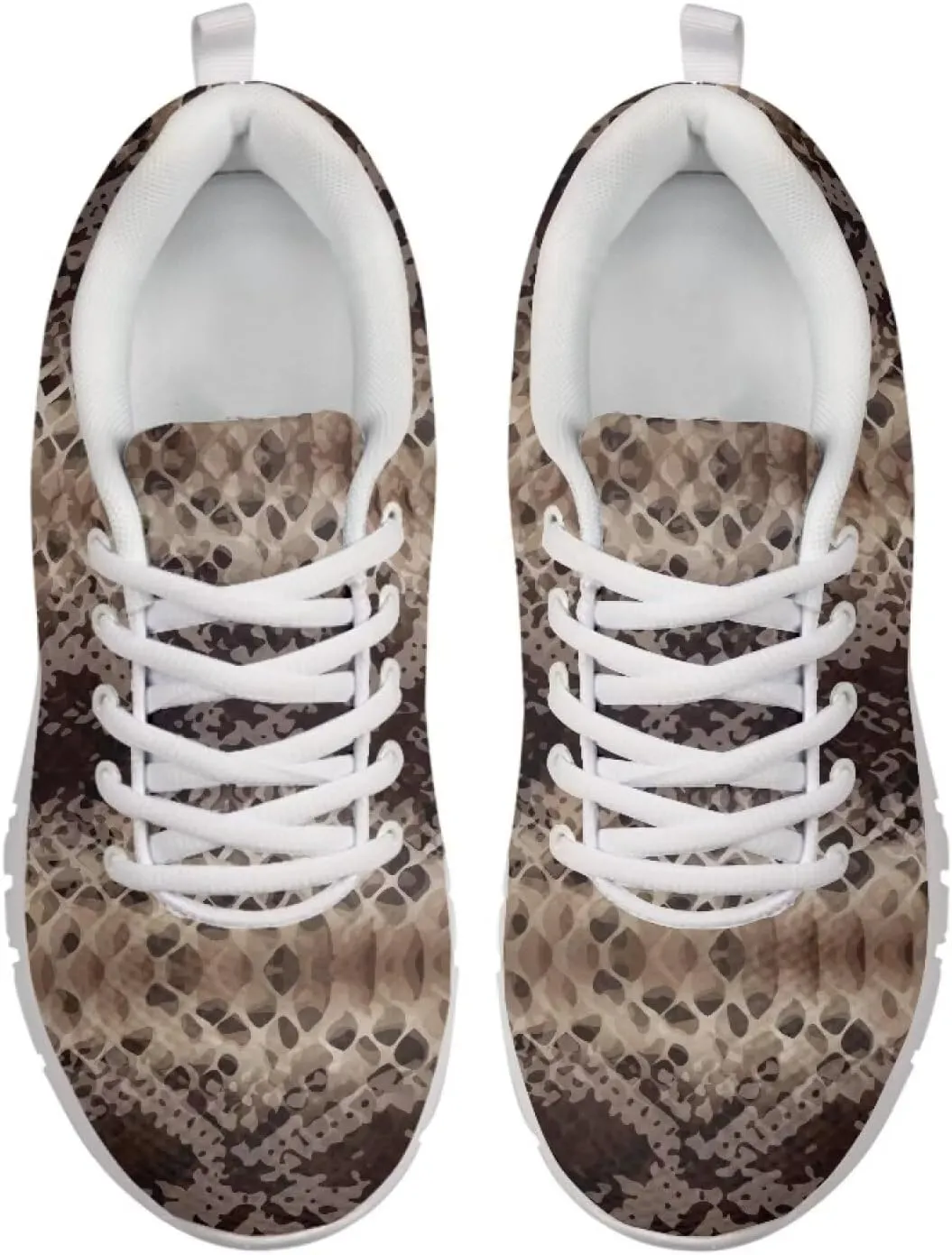 AmzPrint Women Mens Walking Lightweigh Shoes White Sole Animal Print Shoes for Women Black Sneakers Size 5.5-13.5