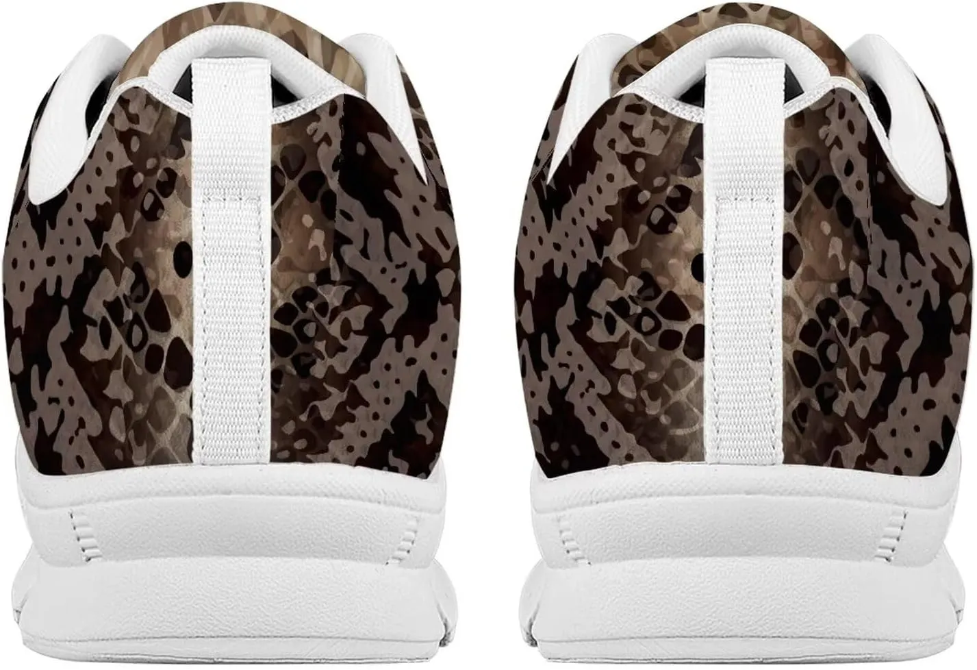 AmzPrint Women Mens Walking Lightweigh Shoes White Sole Animal Print Shoes for Women Black Sneakers Size 5.5-13.5
