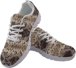 AmzPrint Women Mens Walking Lightweigh Shoes White Sole Animal Print Shoes for Women Black Sneakers Size 5.5-13.5