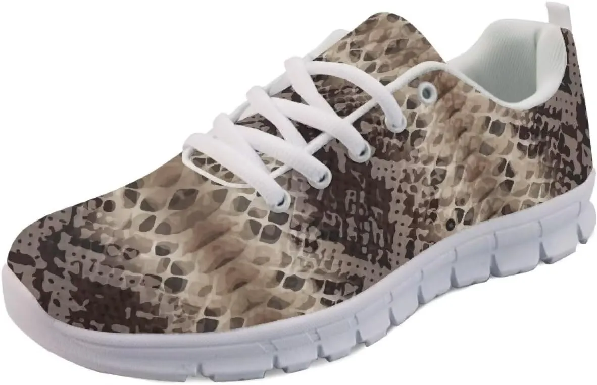 AmzPrint Women Mens Walking Lightweigh Shoes White Sole Animal Print Shoes for Women Black Sneakers Size 5.5-13.5