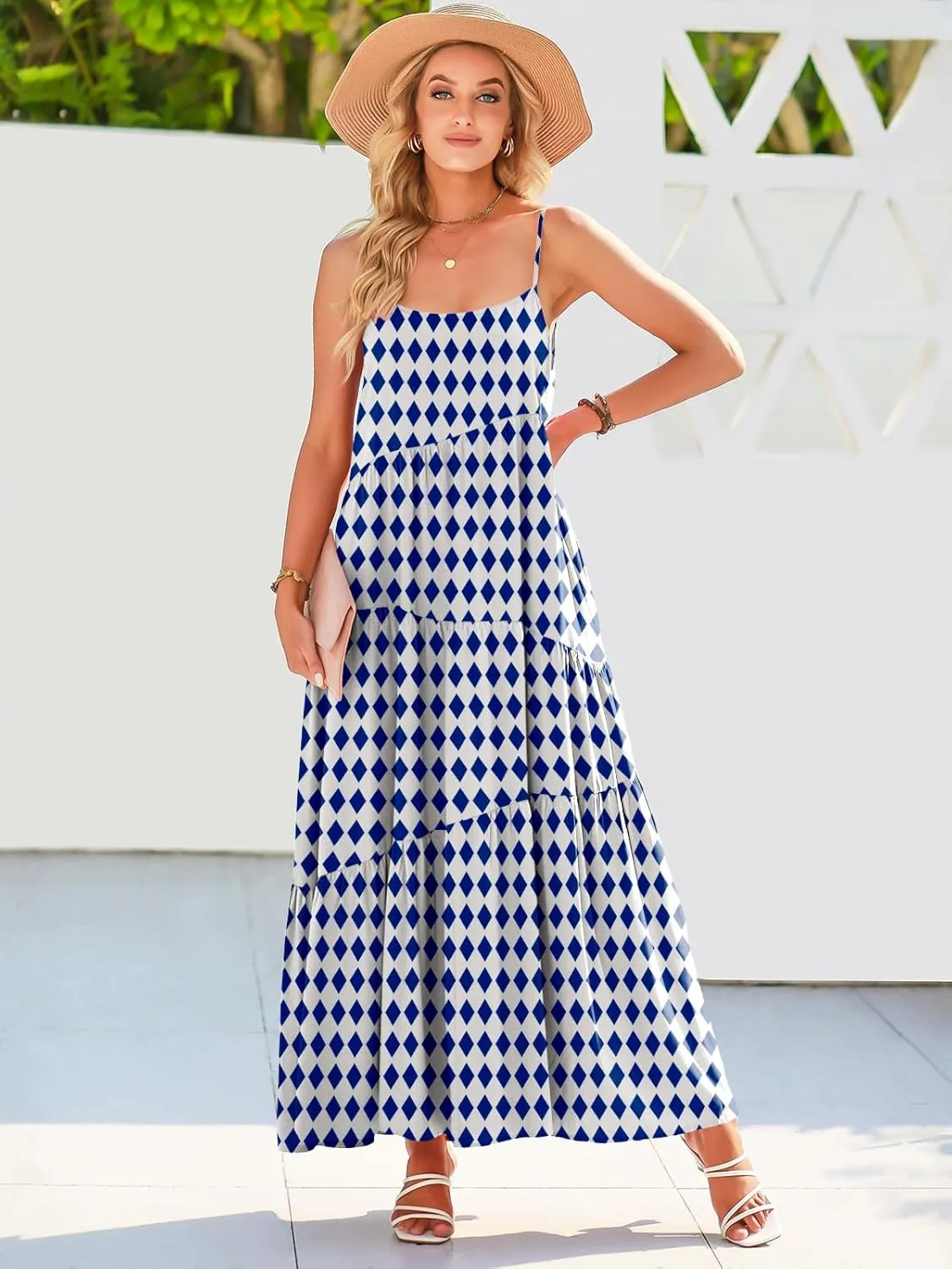 ANRABESS Women Summer Casual Loose Sleeveless Sundress Spaghetti Strap Flowy Boho Linen Beach Vacation Maxi Long Dress