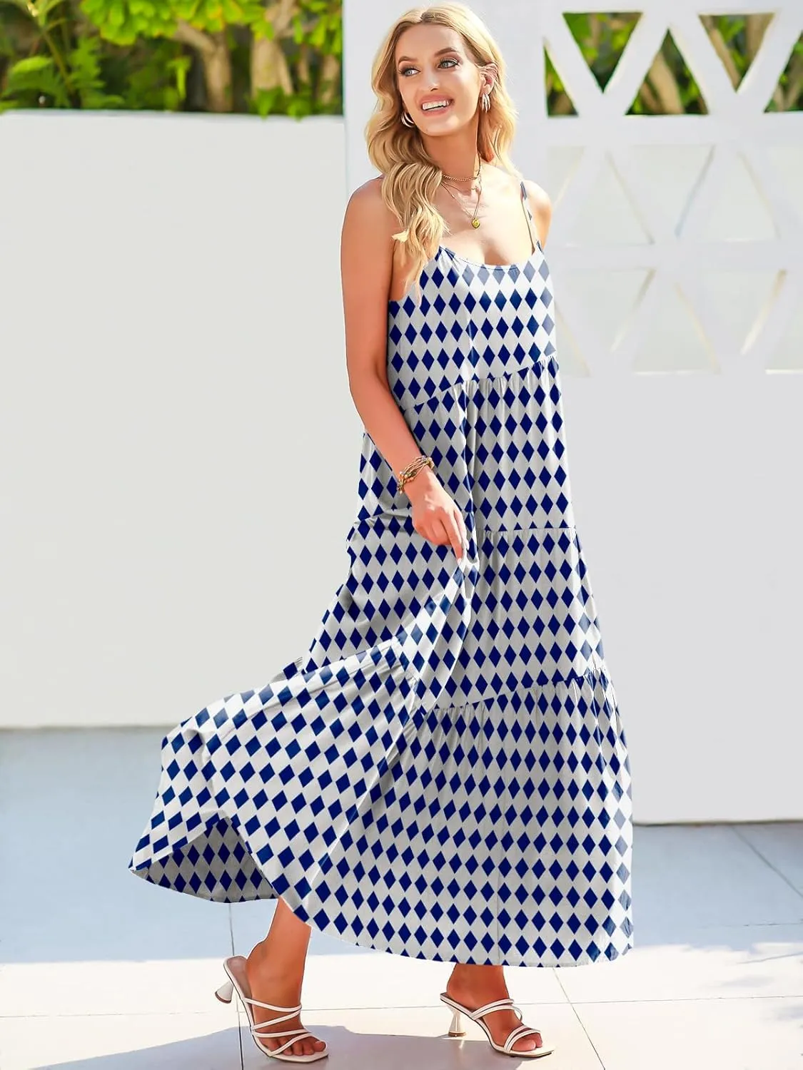 ANRABESS Women Summer Casual Loose Sleeveless Sundress Spaghetti Strap Flowy Boho Linen Beach Vacation Maxi Long Dress