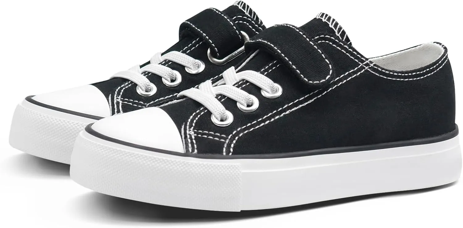ANTLULU Boys and Girls Canvas Kid Shoes Adjustable Design Fashion Casual Sneakers