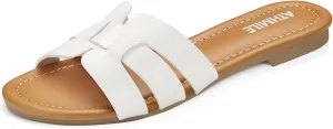 ATHMILE Sandals for Women 2025 Vacation Womens Sandals Dressy Summer Flats Sandals Women Slides for Party Wedding Beach