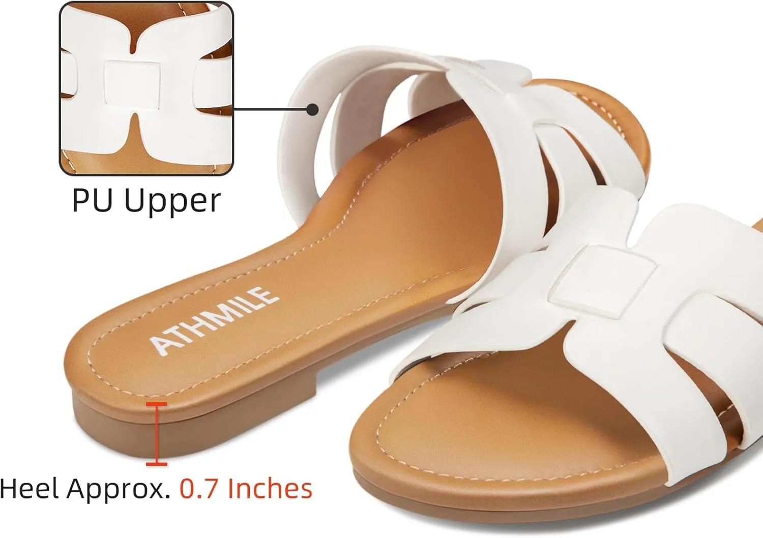 ATHMILE Sandals for Women 2025 Vacation Womens Sandals Dressy Summer Flats Sandals Women Slides for Party Wedding Beach