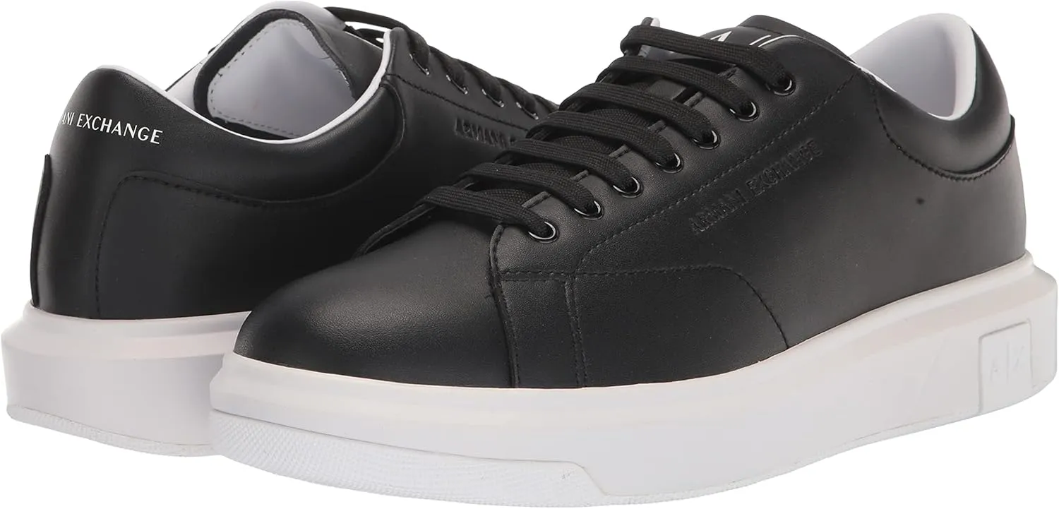 A｜X ARMANI EXCHANGE Men's Thick Sole Leather Sneakers