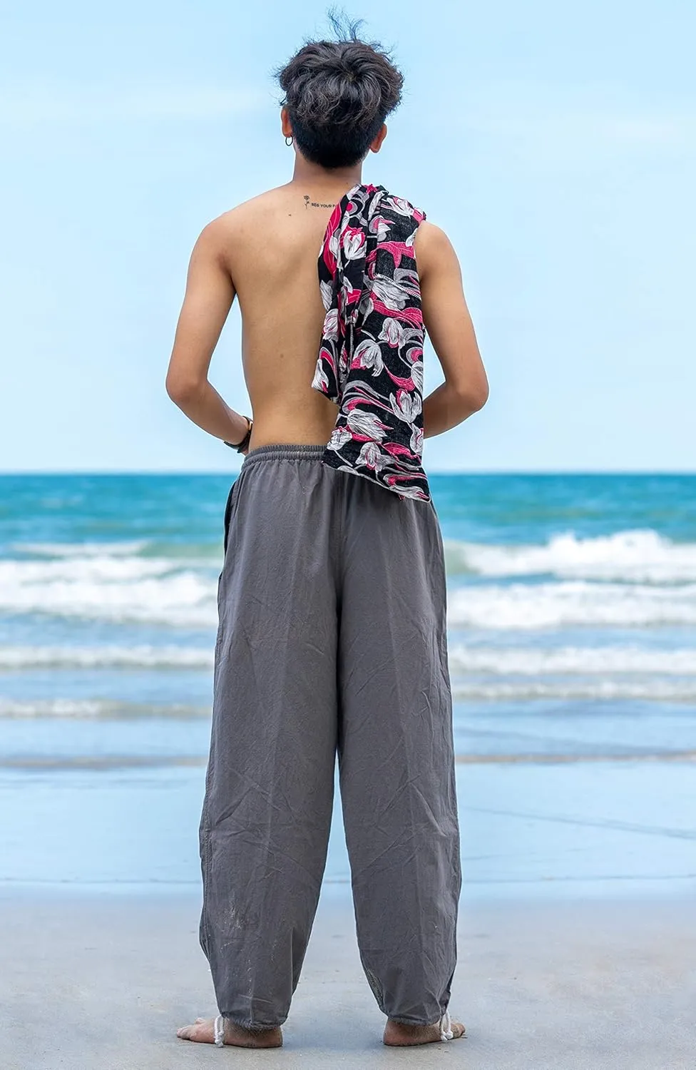 Baggy Sweatpants Men Cotton, Drawstring Lounge Pants, Relaxed Fit, Ideal for Comfort
