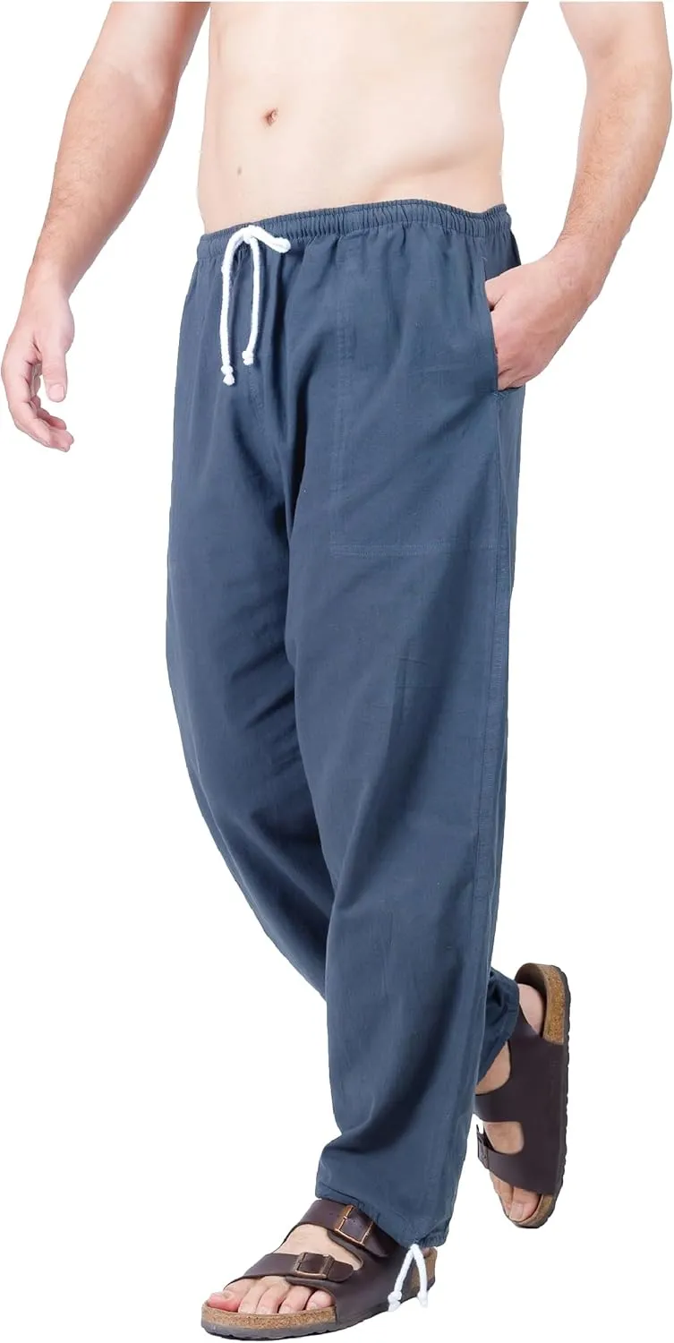 Baggy Sweatpants Men Cotton, Drawstring Lounge Pants, Relaxed Fit, Ideal for Comfort