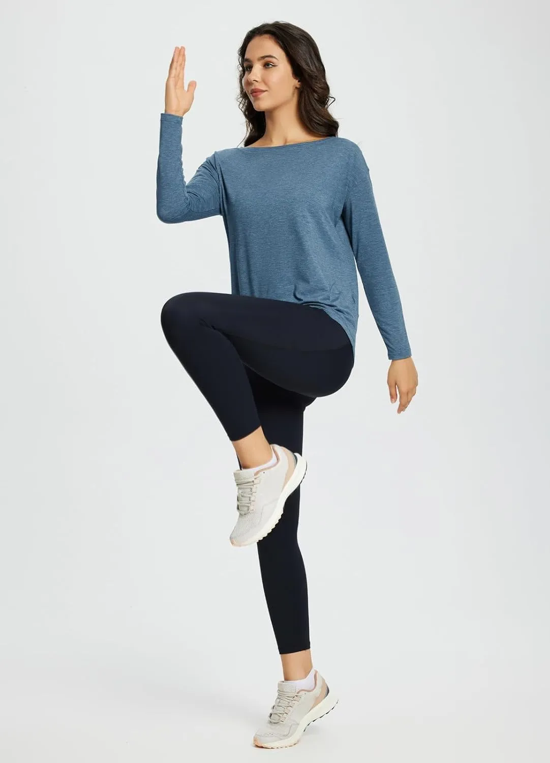 baleaf Women's Long Sleeve Workout Tops Active Running Shirts Loose Fit Quick Dry Athletic Soft