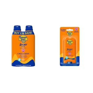 Banana Boat Sport Ultra SPF 50 Sunscreen Spray Twin Pack and Sport Ultra Reef Friendly SPF 50 Sunscreen Stick | Banana Boat Sunscreen