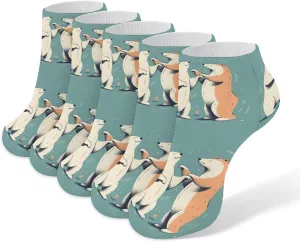 Bears Together Ankle Socks for Men & Women, 5 Pairs Breathable Soft Low Cut Socks, Stretch Sweat Wicking Sox