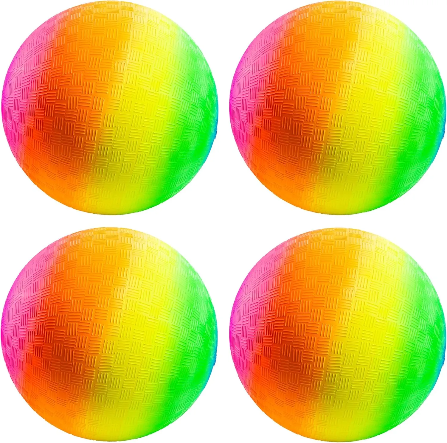 Bedwina Rainbow Playground Balls - 8.5Inch - Rubber Bouncy Inflatable Balls for Kids and Adults, Indoor and Outdoor Games, Kickball, Dodgeball, Four Square, Dodge Ball, Handball