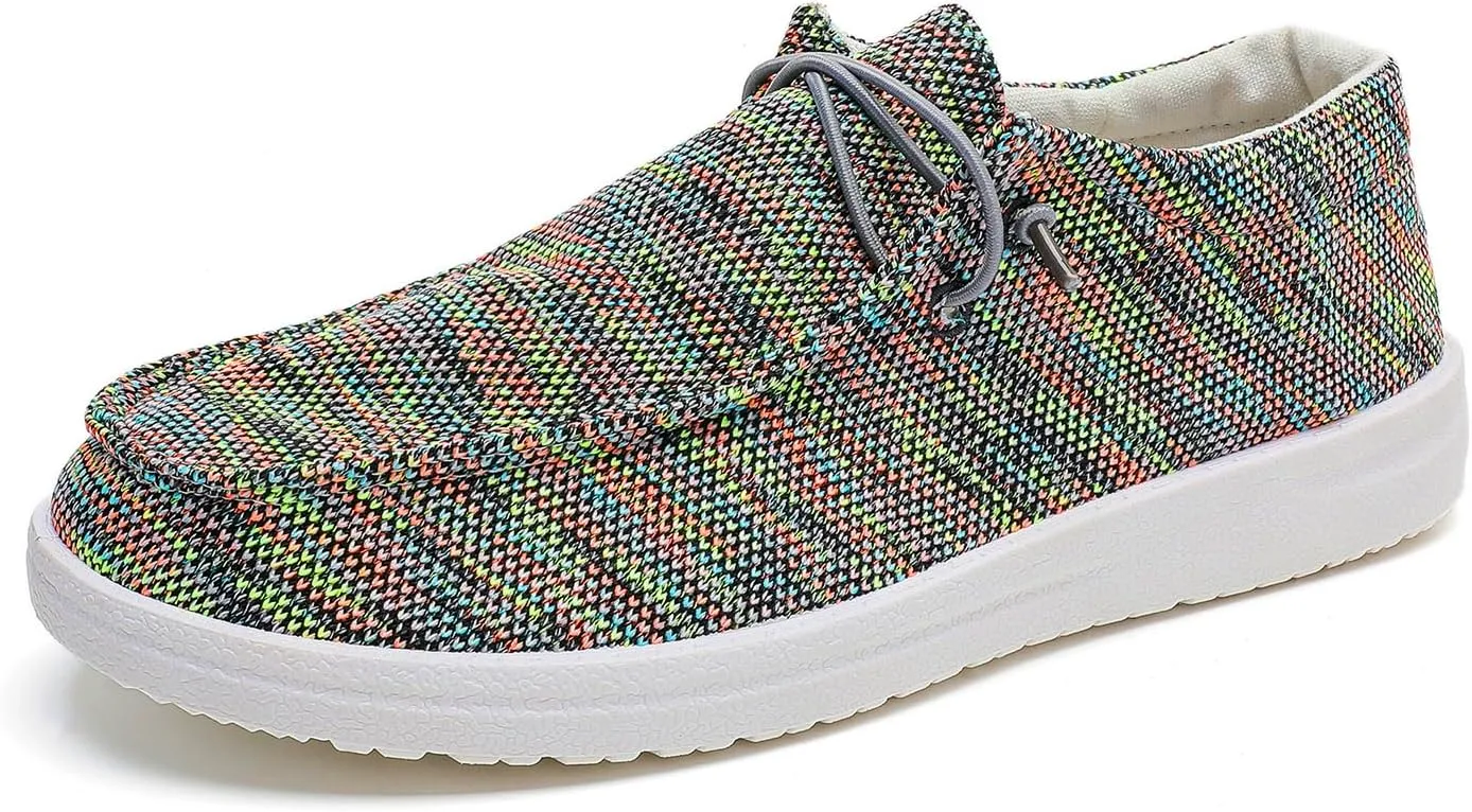 Betrue Lightweight Boat Shoes for Women, Womens Casual Loafers, Womens Slip On Deck Shoes, Breathable Canvas Walking Shoes for Women