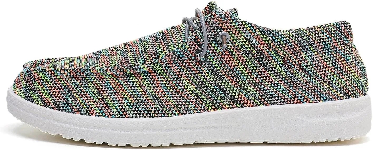 Betrue Lightweight Boat Shoes for Women, Womens Casual Loafers, Womens Slip On Deck Shoes, Breathable Canvas Walking Shoes for Women